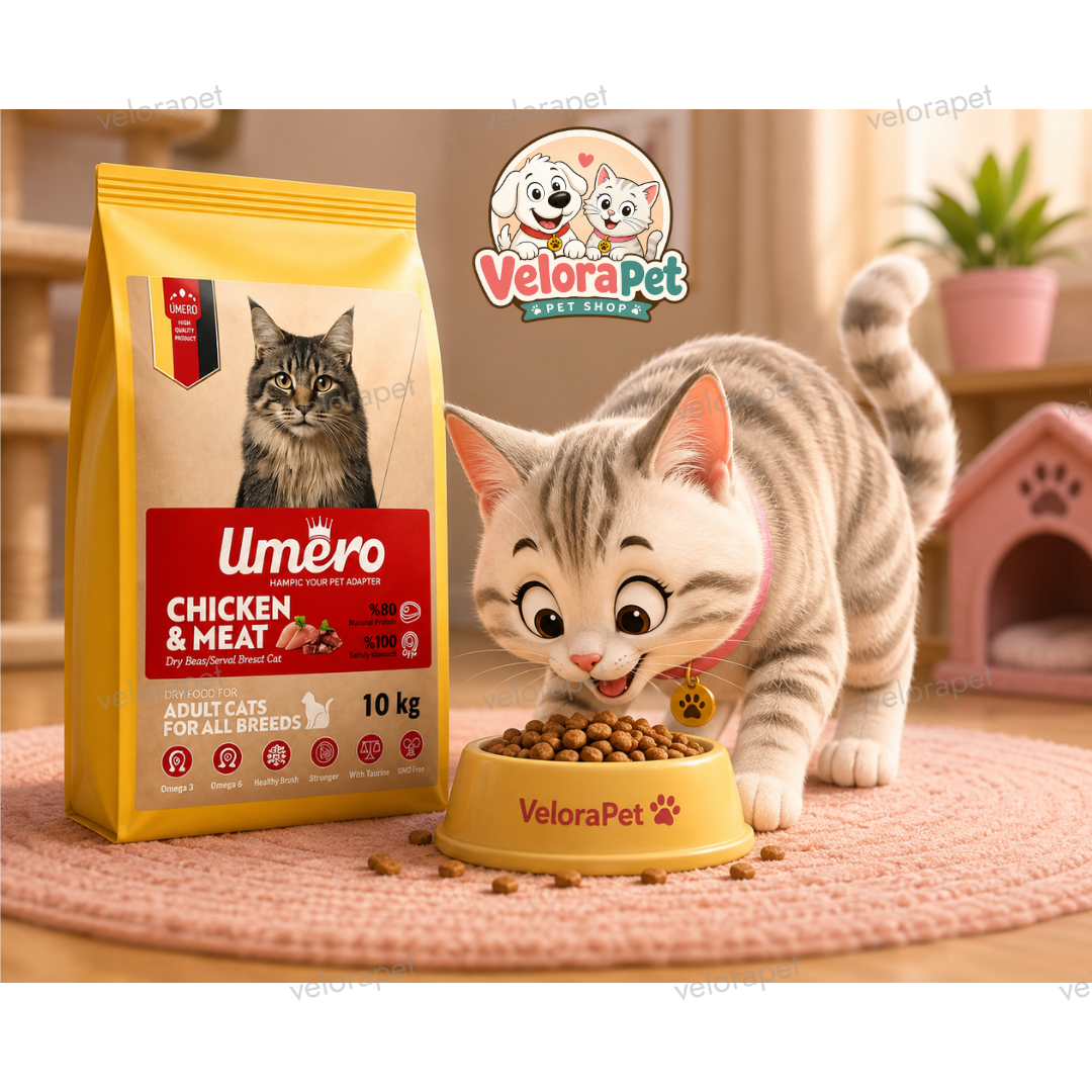 غذا خشک گربه برند اومرو Umero مدل بالغ طعم مرغ و گوشت 10 کیلو گرم